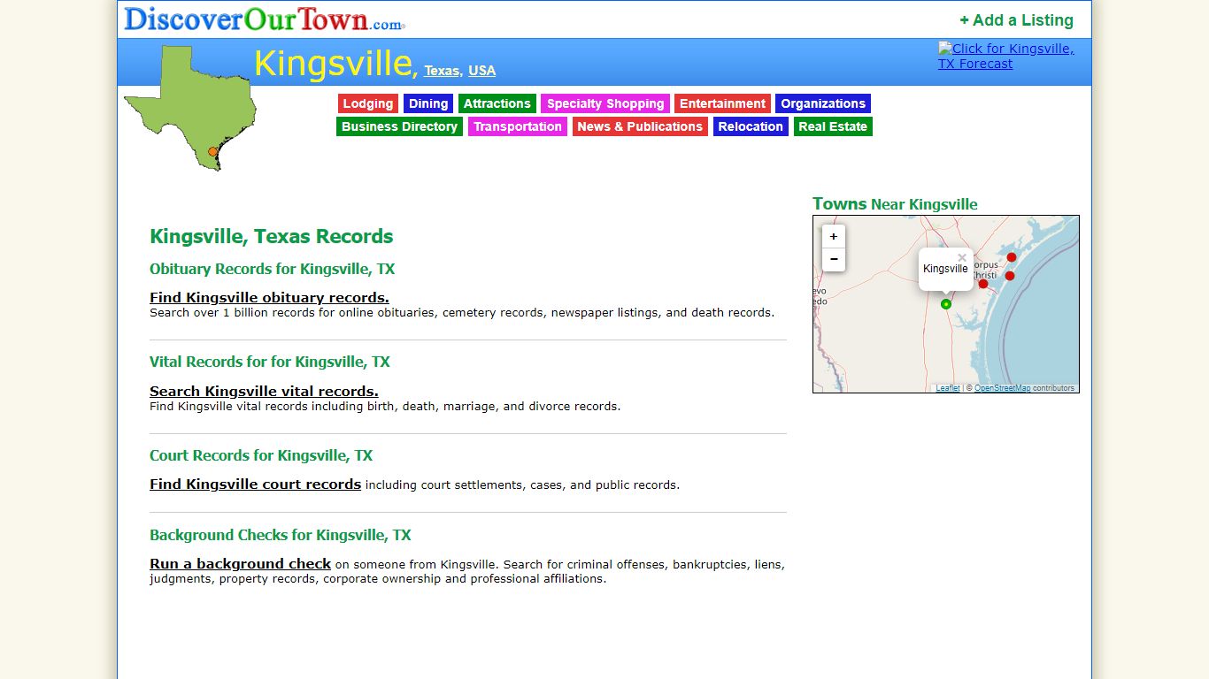 Kingsville TX Texas Public Records, Obituaries, Court ...